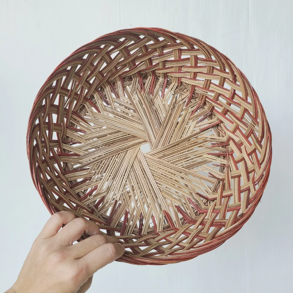 Woven rattan wicker basket bowl wall gallery fruit bowl boho shabby chic